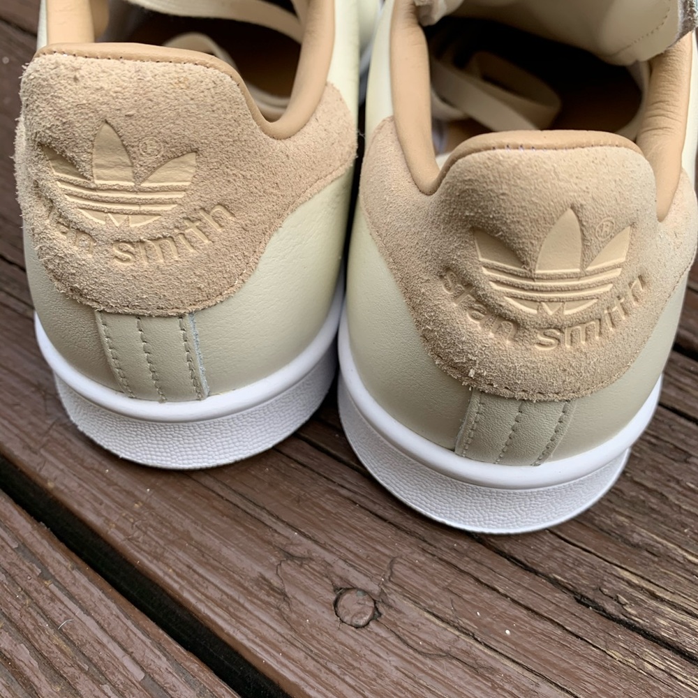 adidas Stan Smith Cream and Tan Sneakers - Picture 3 of 6